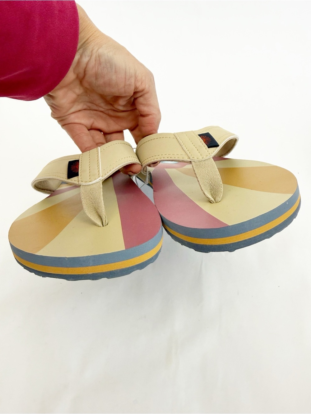 Faherty X Reef Sun And Waves Eva Unisex Flip Flops Bottle Opener Tan Newport - Picture 5 of 13